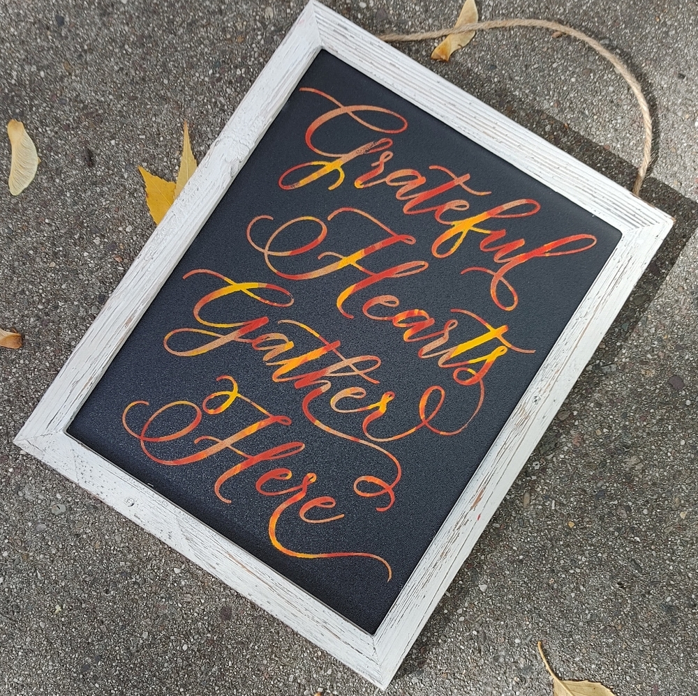 Grateful Hearts Gather Here Sign